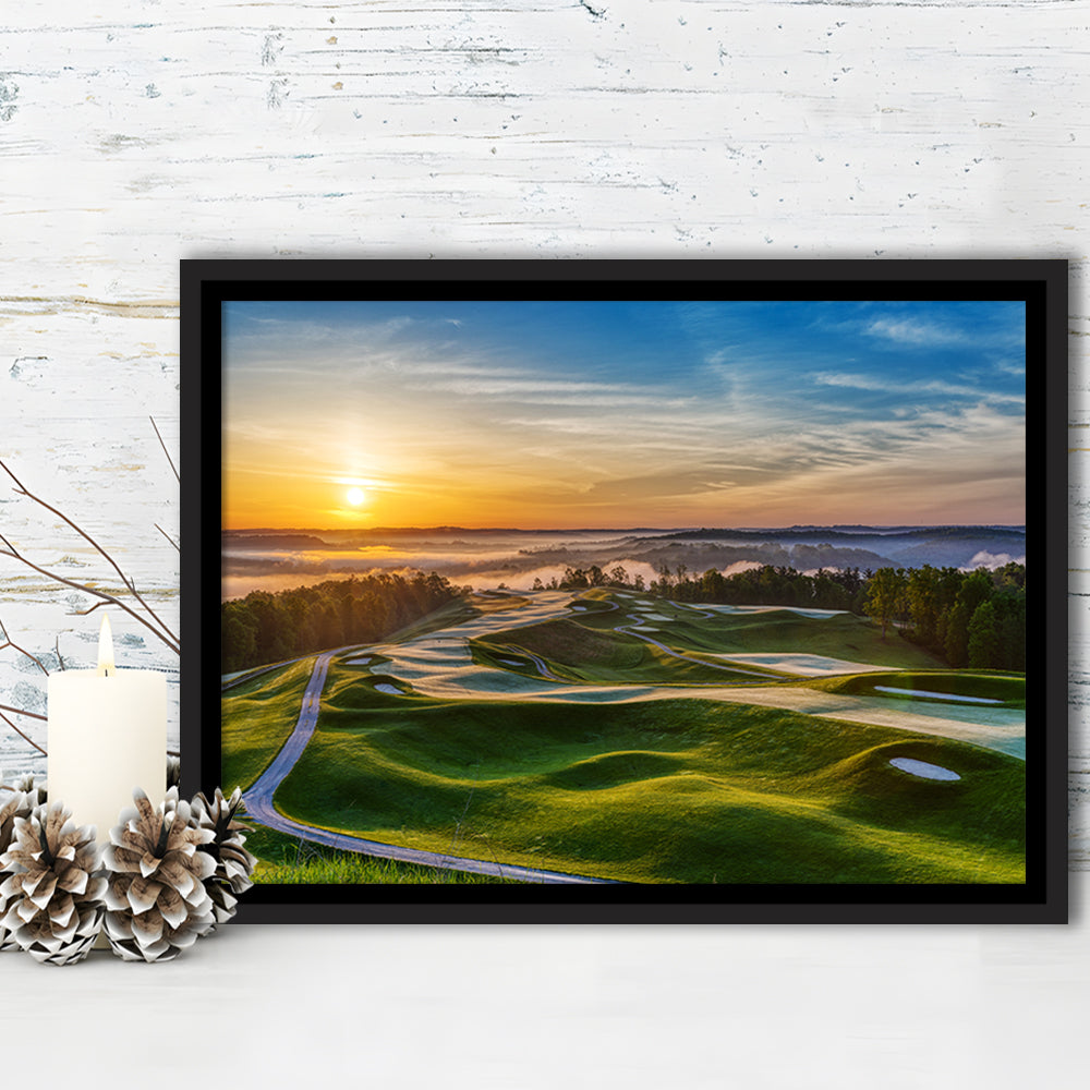 The Pete Dye Golf Course At French, Floating Framed Canvas Print Wall Art