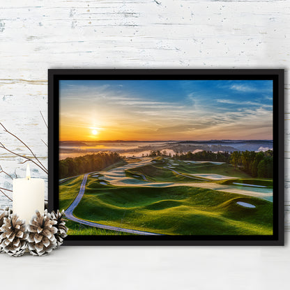 The Pete Dye Golf Course At French, Floating Framed Canvas Print Wall Art