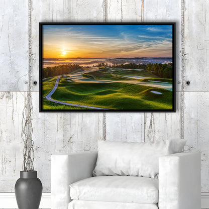 The Pete Dye Golf Course At French, Floating Framed Canvas Print Wall Art