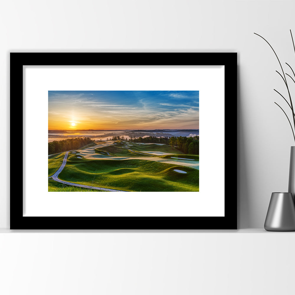 The Pete Dye Golf Course At French, Goft Art Print, Framed Art Print White Border Wall Decor
