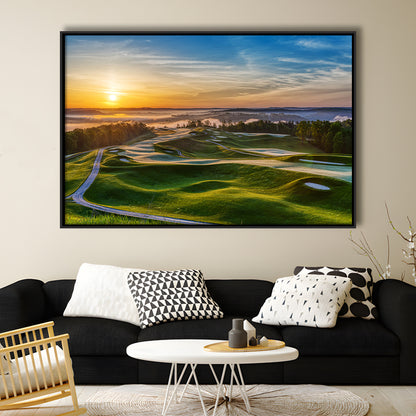 The Pete Dye Golf Course At French, Floating Framed Canvas Print Wall Art