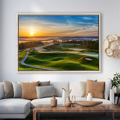The Pete Dye Golf Course At French, Floating Framed Canvas Print Wall Art
