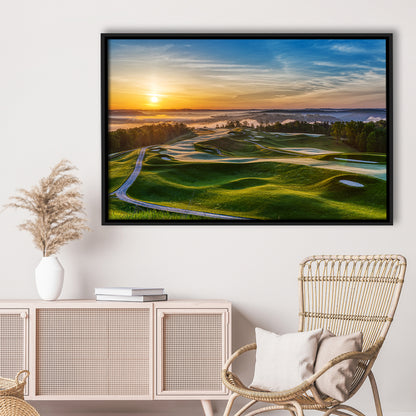 The Pete Dye Golf Course At French, Floating Framed Canvas Print Wall Art