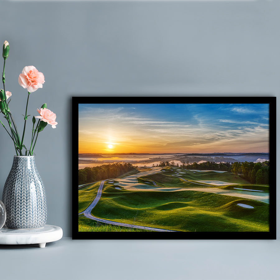 The Pete Dye Golf Course At French, Framed Art Print Wall Decor, Picture Framed