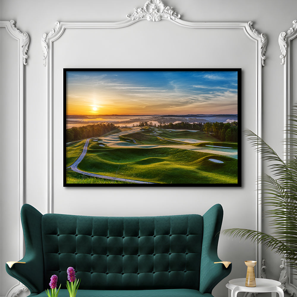 The Pete Dye Golf Course At French, Framed Art Print Wall Decor, Picture Framed