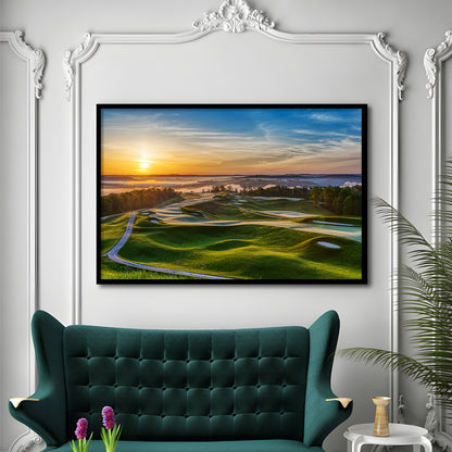 The Pete Dye Golf Course At French, Framed Art Print Wall Decor, Picture Framed