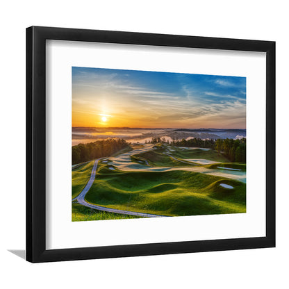 The Pete Dye Golf Course At French, Goft Art Print, Framed Art Print White Border Wall Decor