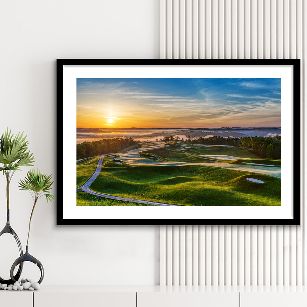 The Pete Dye Golf Course At French, Goft Art Print, Framed Art Print White Border Wall Decor