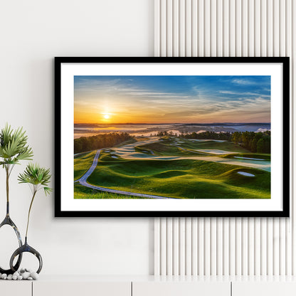 The Pete Dye Golf Course At French, Goft Art Print, Framed Art Print White Border Wall Decor