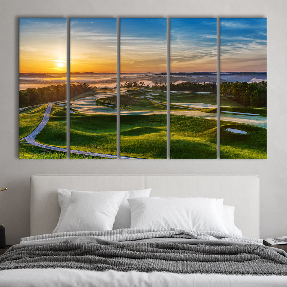 The Pete Dye Golf Course At French, Golf Art Print, Extra Large Canvas Print Wall Art