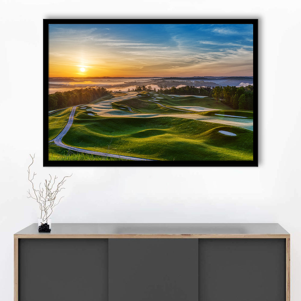 The Pete Dye Golf Course At French, Framed Art Print Wall Decor, Picture Framed