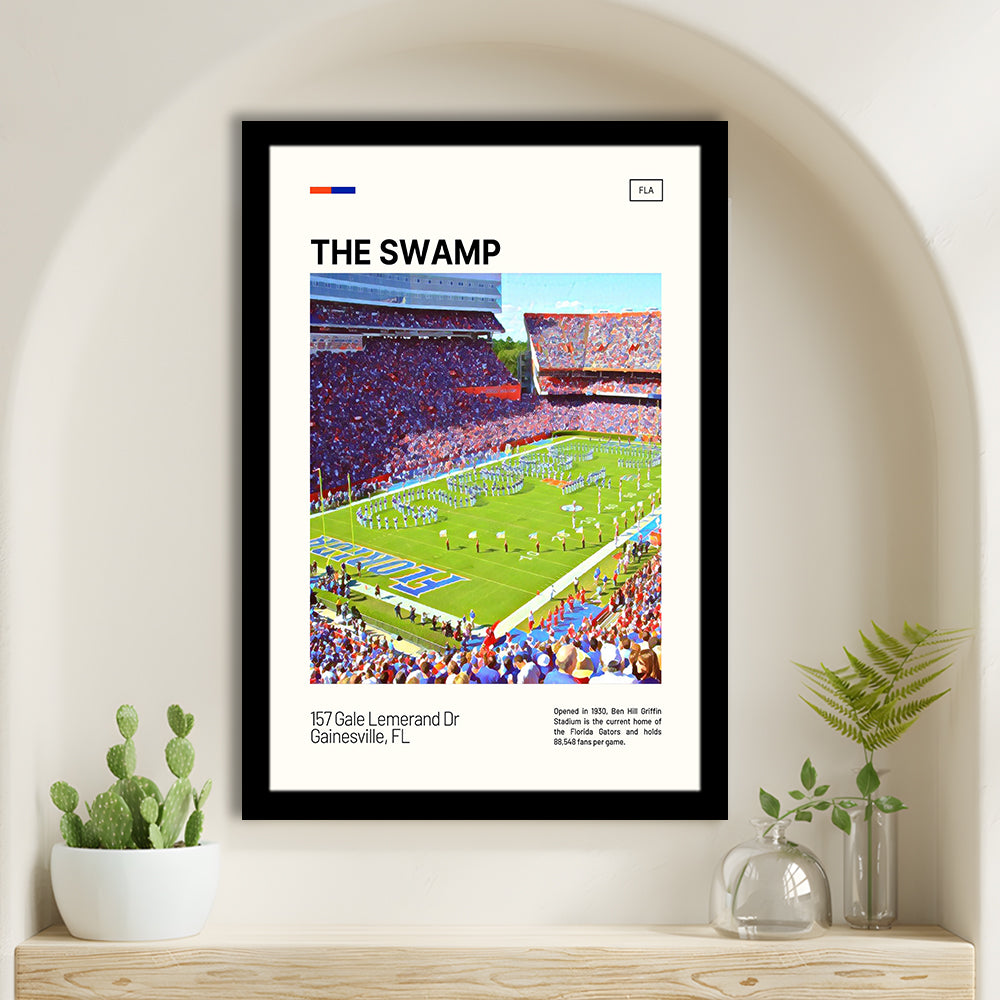 The Swamp Florida Gators Stadium Print, Florida Gators Stadium Art, Gifts for him, Sport Art, Framed Art Print Wall Decor