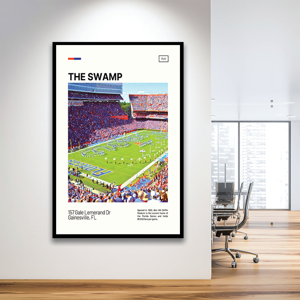The Swamp Florida Gators Stadium Print, Florida Gators Stadium Art, Gifts for him, Sport Art, Framed Art Print Wall Decor