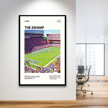 The Swamp Florida Gators Stadium Print, Florida Gators Stadium Art, Gifts for him, Sport Art, Framed Art Print Wall Decor