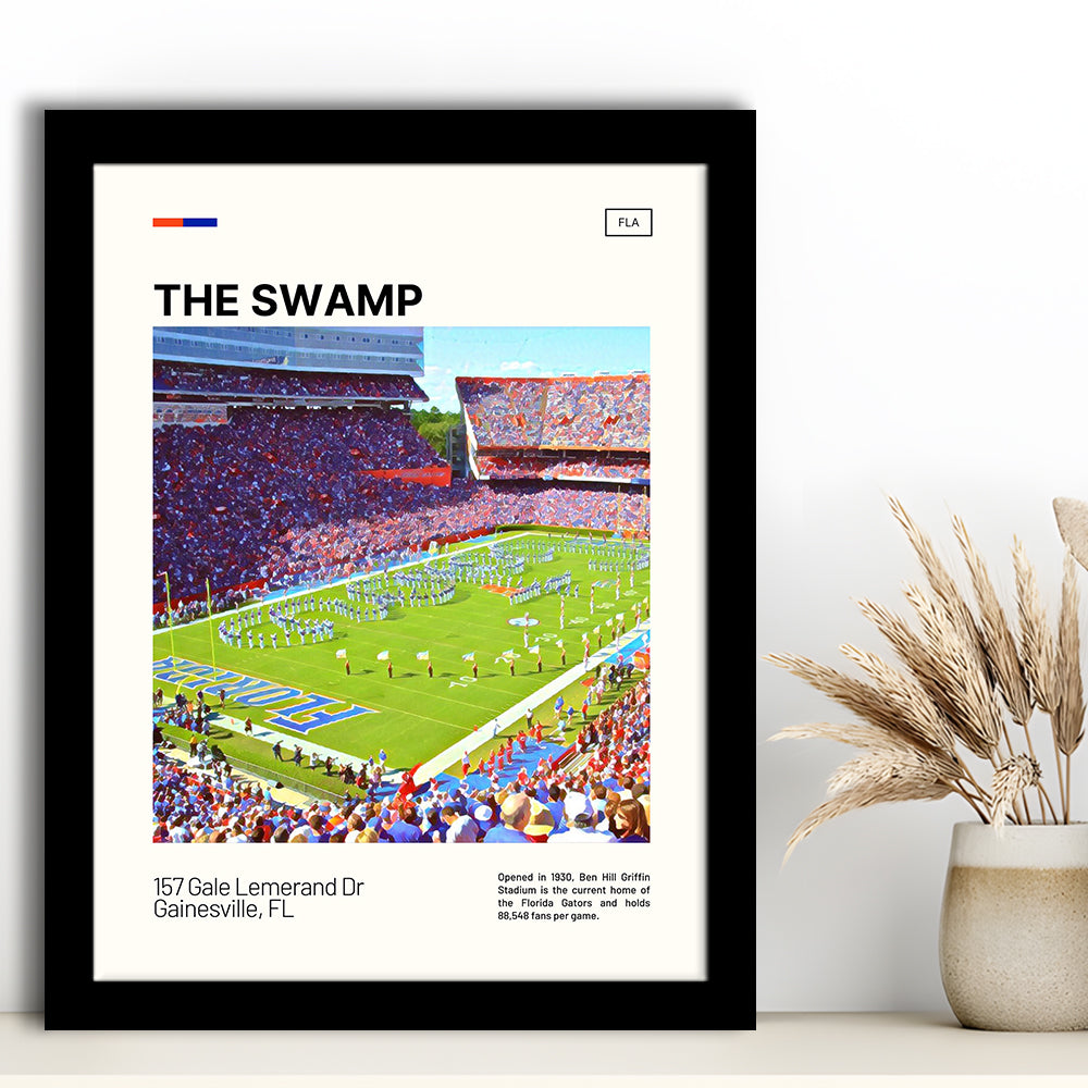 The Swamp Florida Gators Stadium Print, Florida Gators Stadium Art, Gifts for him, Sport Art, Framed Art Print Wall Decor