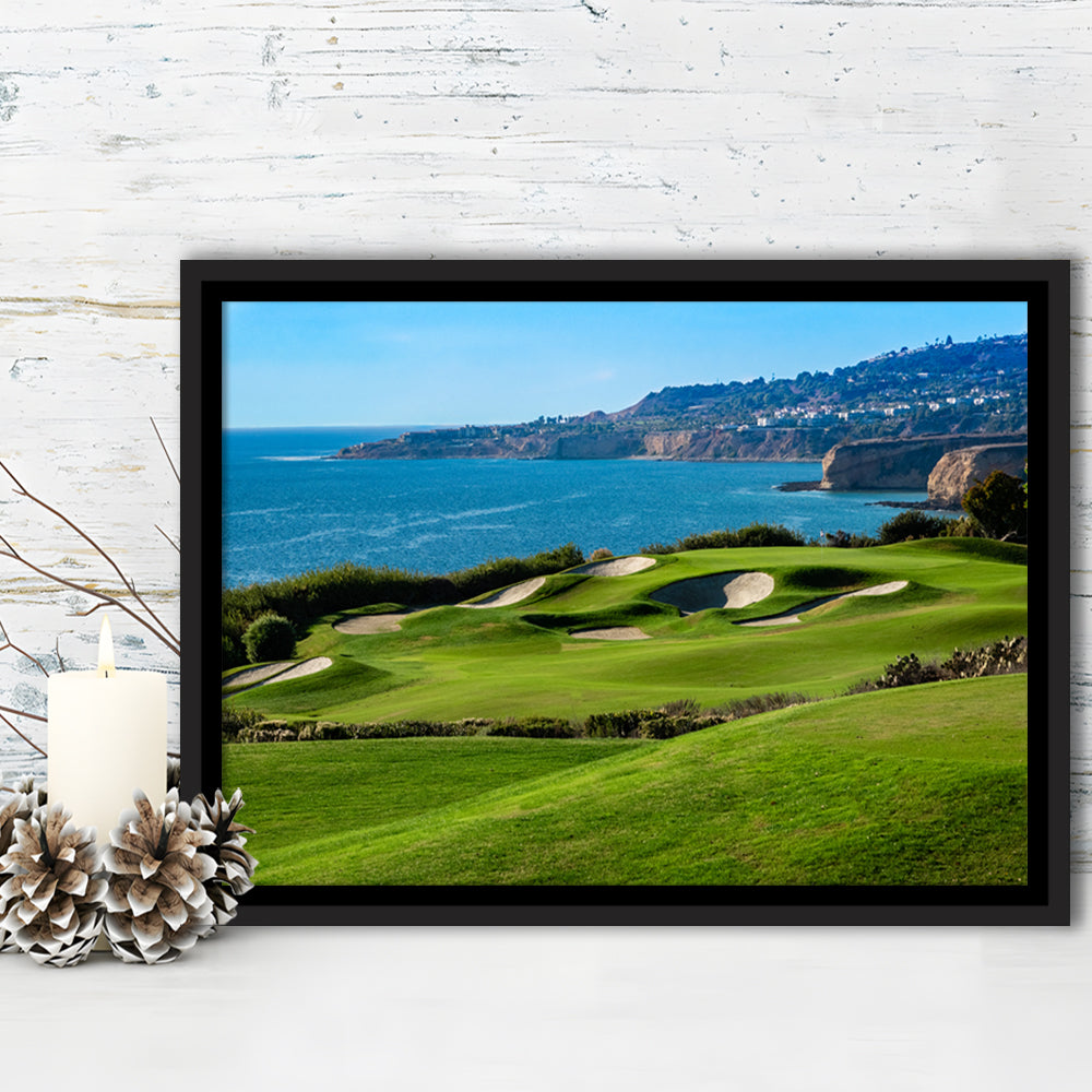 The Trump National Golf Course, In Rancho Palos Verdes California, Floating Framed Canvas Print Wall Art