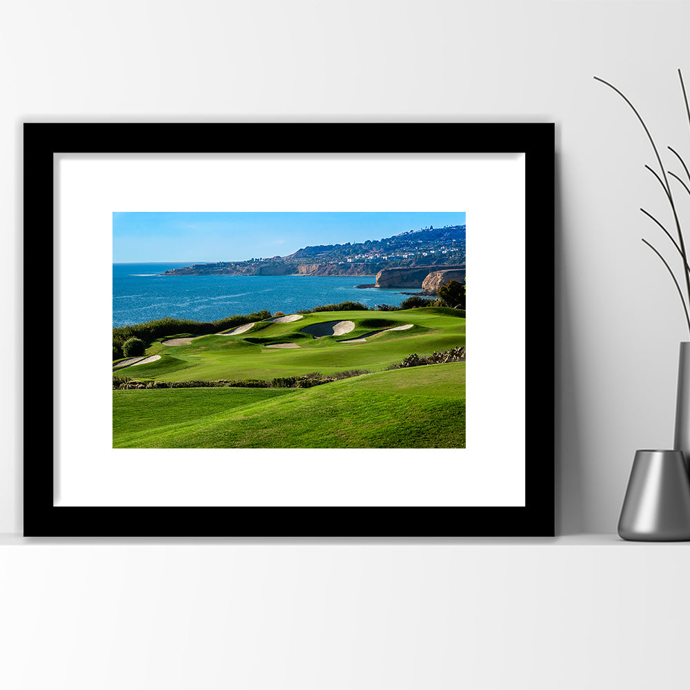 The Trump National Golf Course, In Rancho Palos Verdes California, Goft Art Print, Framed Art Print White Border Wall Decor