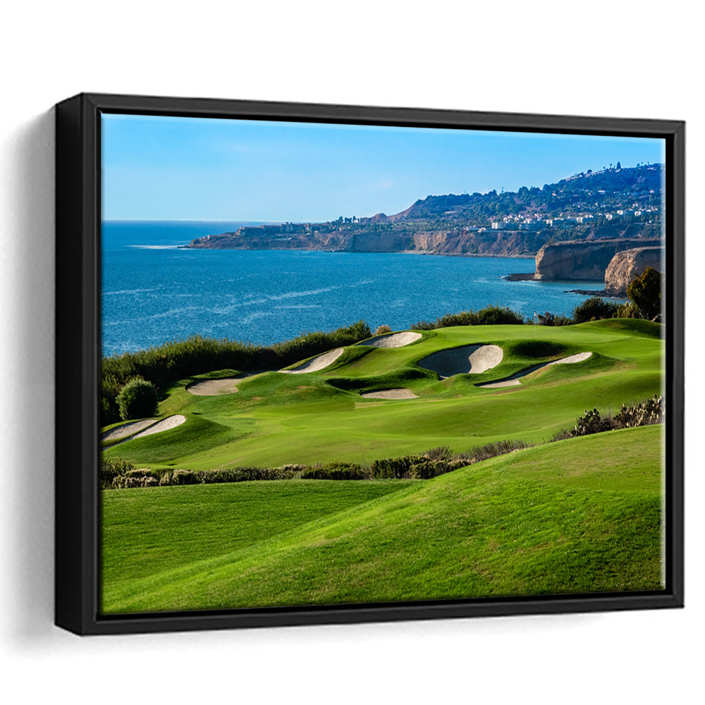 The Trump National Golf Course, In Rancho Palos Verdes California, Floating Framed Canvas Print Wall Art