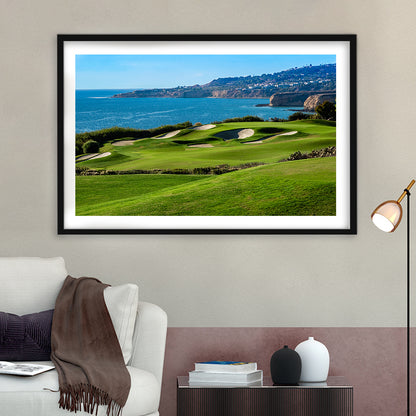 The Trump National Golf Course, In Rancho Palos Verdes California, Goft Art Print, Framed Art Print White Border Wall Decor
