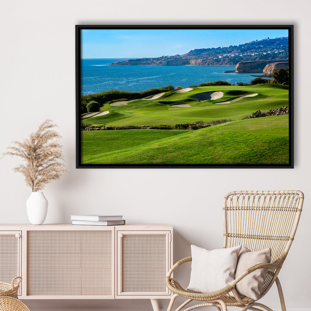 The Trump National Golf Course, In Rancho Palos Verdes California, Floating Framed Canvas Print Wall Art