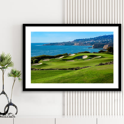 The Trump National Golf Course, In Rancho Palos Verdes California, Goft Art Print, Framed Art Print White Border Wall Decor