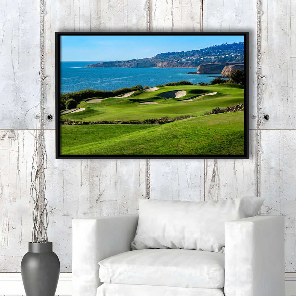 The Trump National Golf Course, In Rancho Palos Verdes California, Floating Framed Canvas Print Wall Art