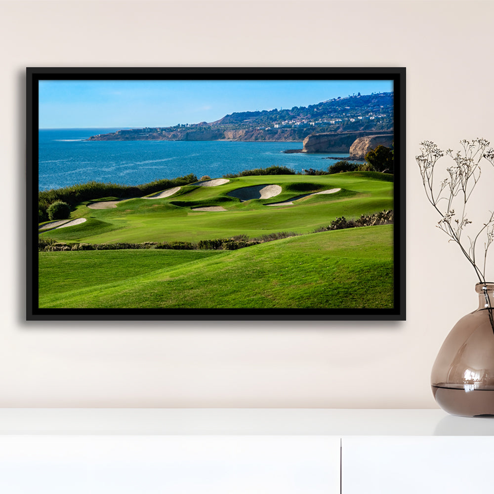 The Trump National Golf Course, In Rancho Palos Verdes California, Floating Framed Canvas Print Wall Art