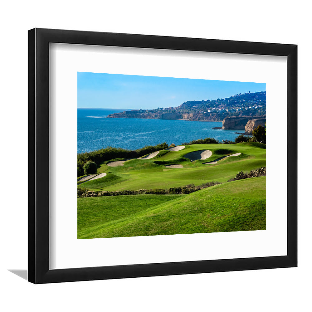 The Trump National Golf Course, In Rancho Palos Verdes California, Goft Art Print, Framed Art Print White Border Wall Decor