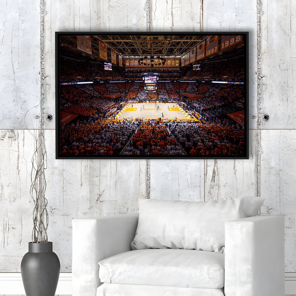 Thompson-Boling Arena, Stadium Canvas, Sport Art, Framed Canvas Print Wall Art, Floating Frame