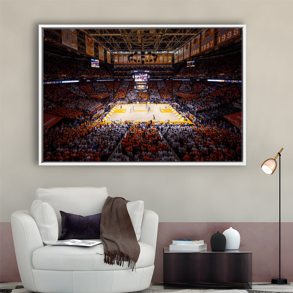 Thompson-Boling Arena, Stadium Canvas, Sport Art, Framed Canvas Print Wall Art, Floating Frame
