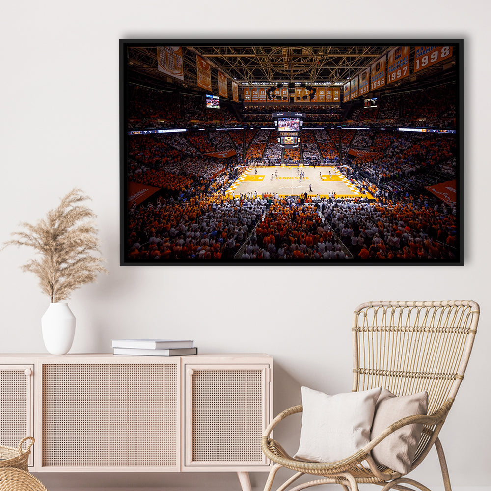 Thompson-Boling Arena, Stadium Canvas, Sport Art, Framed Canvas Print Wall Art, Floating Frame