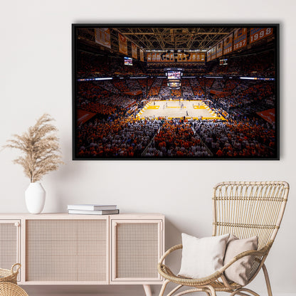 Thompson-Boling Arena, Stadium Canvas, Sport Art, Framed Canvas Print Wall Art, Floating Frame