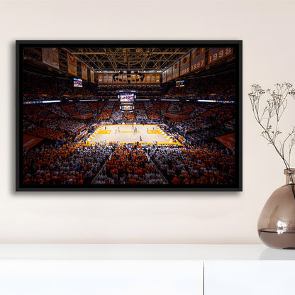 Thompson-Boling Arena, Stadium Canvas, Sport Art, Framed Canvas Print Wall Art, Floating Frame