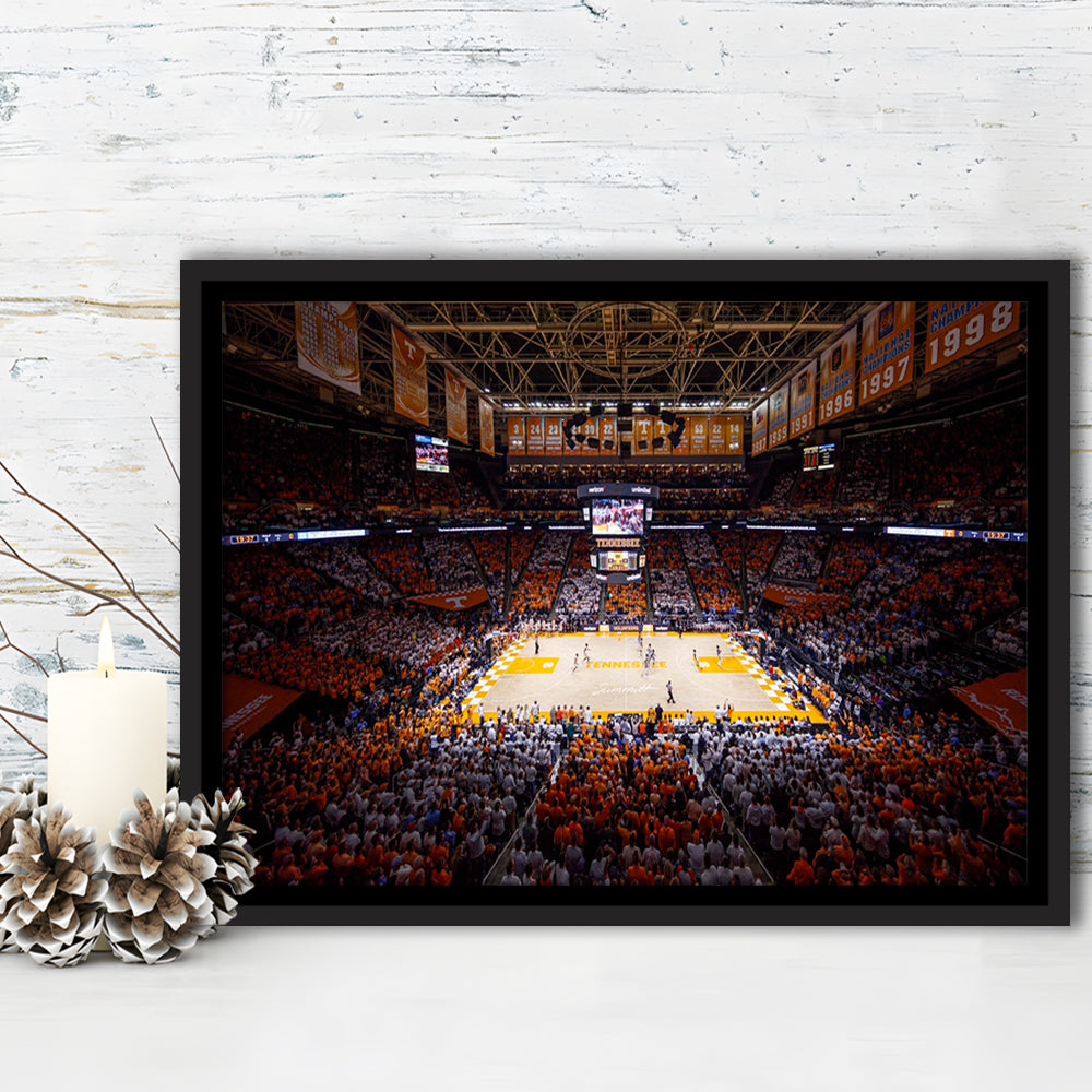 Thompson-Boling Arena, Stadium Canvas, Sport Art, Framed Canvas Print Wall Art, Floating Frame