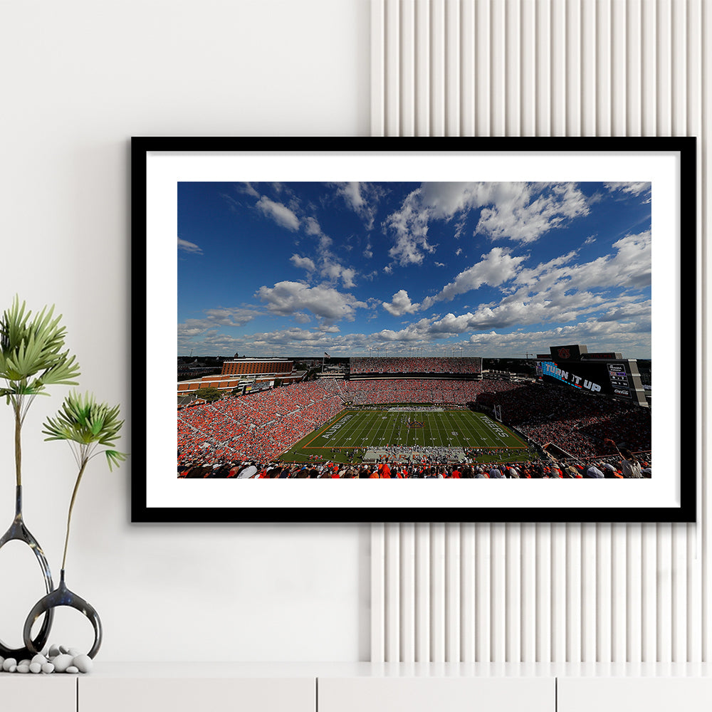 Thompson Stadium Arena, Stadium Canvas, Sport Art, Gift for him, White Border Framed Art Print Wall Decor