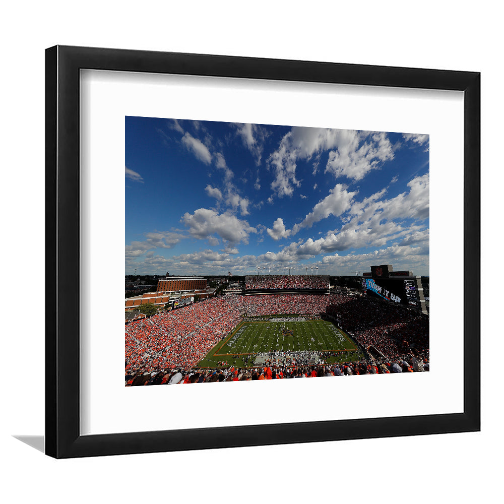 Thompson Stadium Arena, Stadium Canvas, Sport Art, Gift for him, White Border Framed Art Print Wall Decor