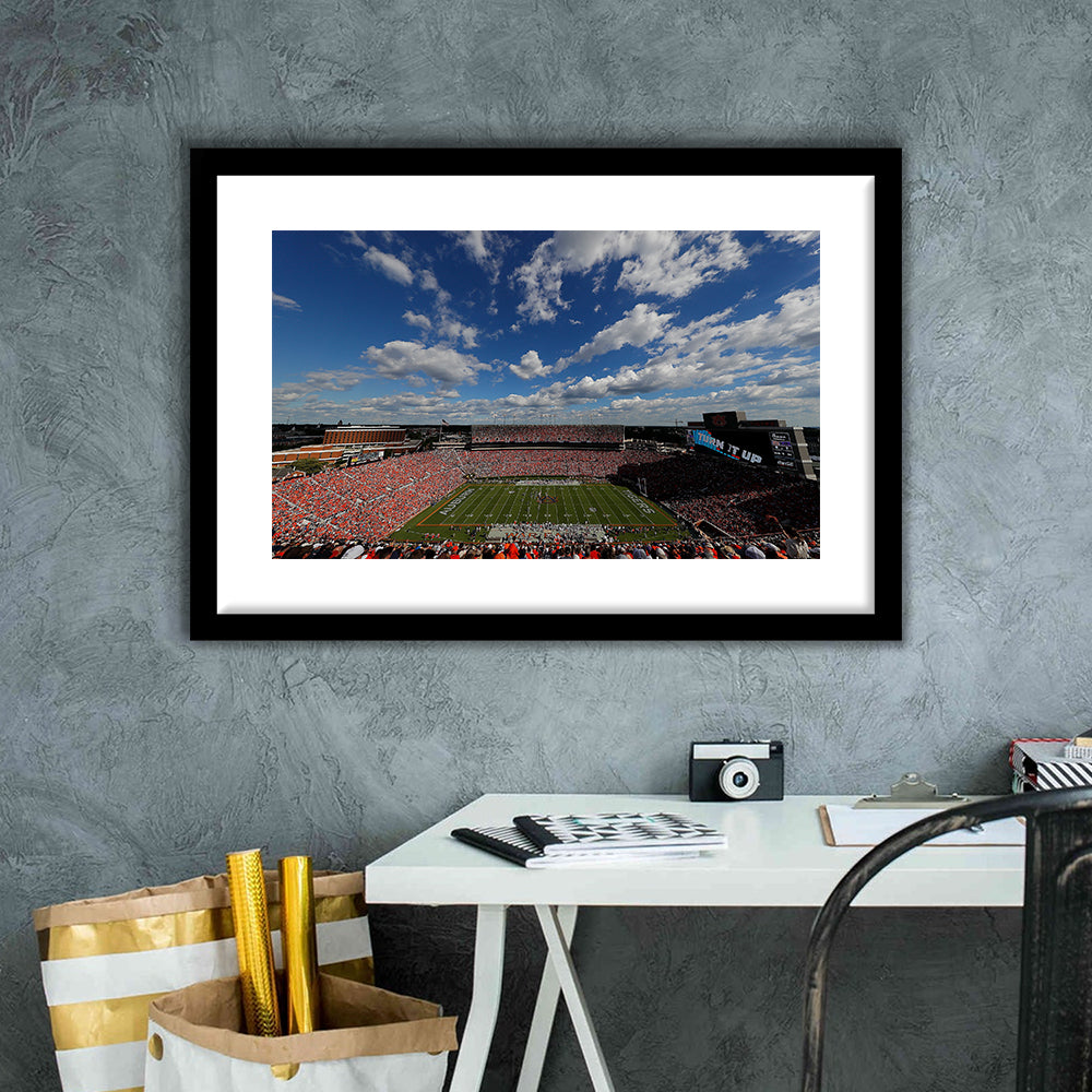 Thompson Stadium Arena, Stadium Canvas, Sport Art, Gift for him, White Border Framed Art Print Wall Decor