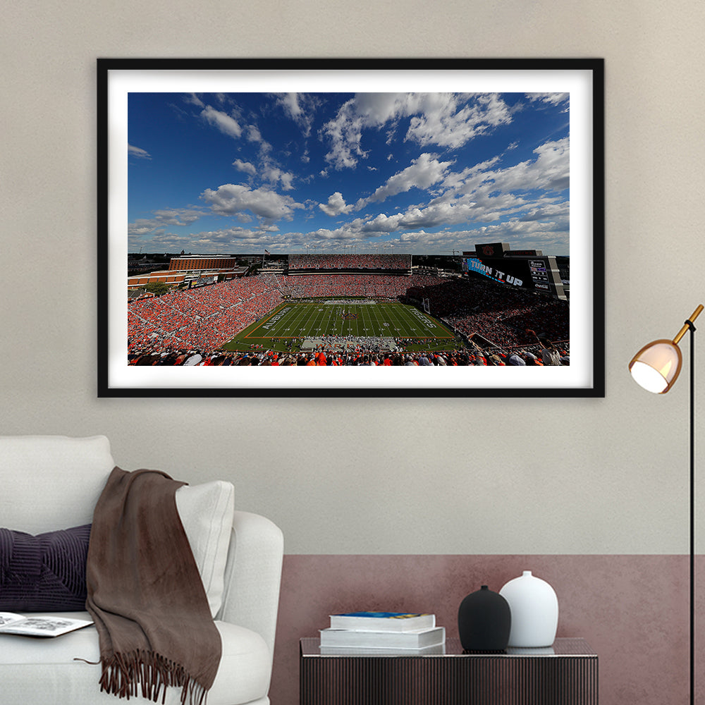 Thompson Stadium Arena, Stadium Canvas, Sport Art, Gift for him, White Border Framed Art Print Wall Decor