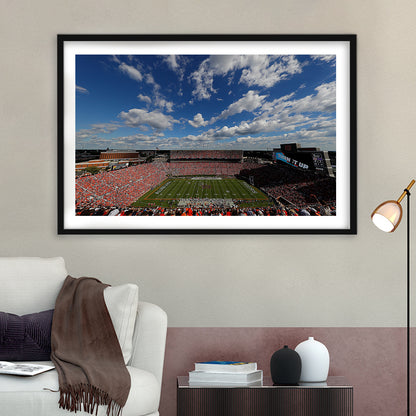 Thompson Stadium Arena, Stadium Canvas, Sport Art, Gift for him, White Border Framed Art Print Wall Decor