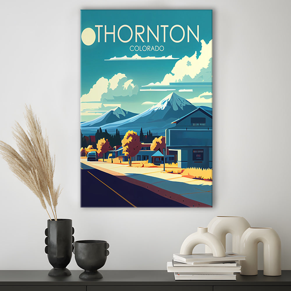 Thornton Colorado Retro Art Print, Thornton City Wall Art, Canvas Print, Painting Canvas, Living Room Decor