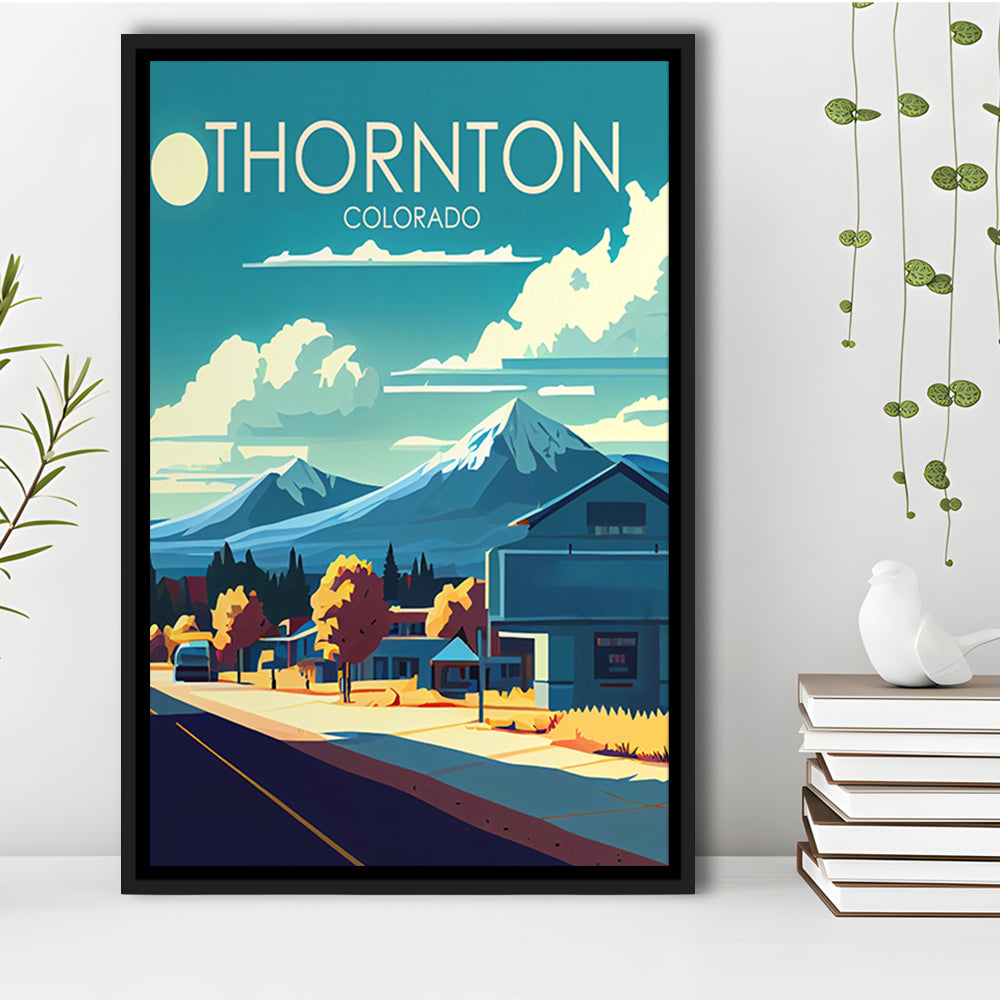 Thornton Colorado Retro Art Print, Thornton City Wall Art, Floating Framed Canvas Print, Framed Picture, Painting Canvas
