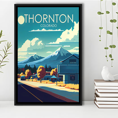 Thornton Colorado Retro Art Print, Thornton City Wall Art, Floating Framed Canvas Print, Framed Picture, Painting Canvas