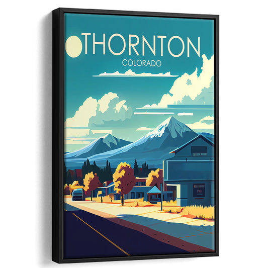 Thornton Colorado Retro Art Print, Thornton City Wall Art, Floating Framed Canvas Print, Framed Picture, Painting Canvas