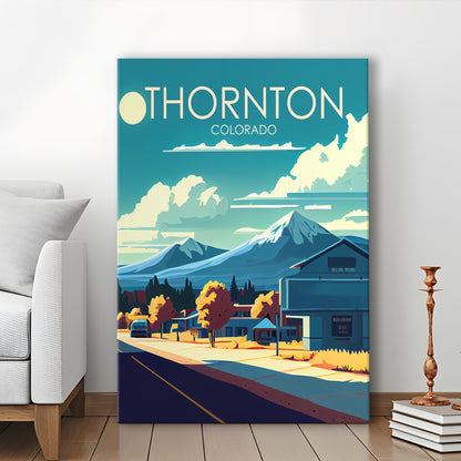 Thornton Colorado Retro Art Print, Thornton City Wall Art, Canvas Print, Painting Canvas, Living Room Decor