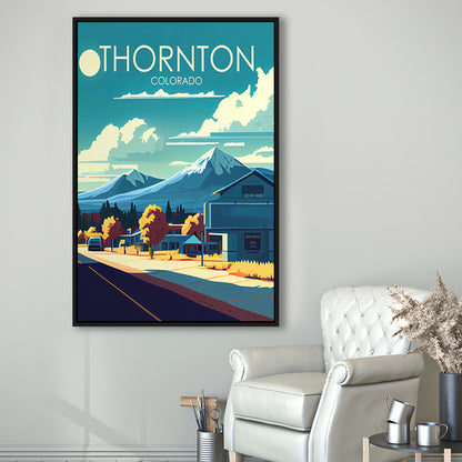 Thornton Colorado Retro Art Print, Thornton City Wall Art, Floating Framed Canvas Print, Framed Picture, Painting Canvas
