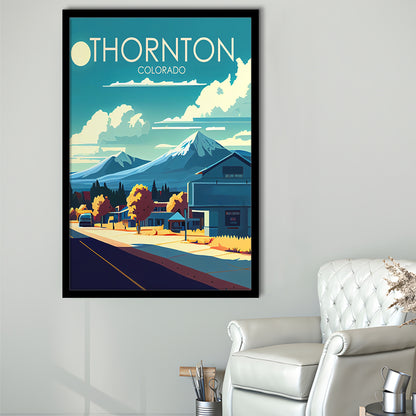 Thornton Colorado Retro Art Print, Thornton City Wall Art, Framed Art Print, Picture Framed, Painting Art