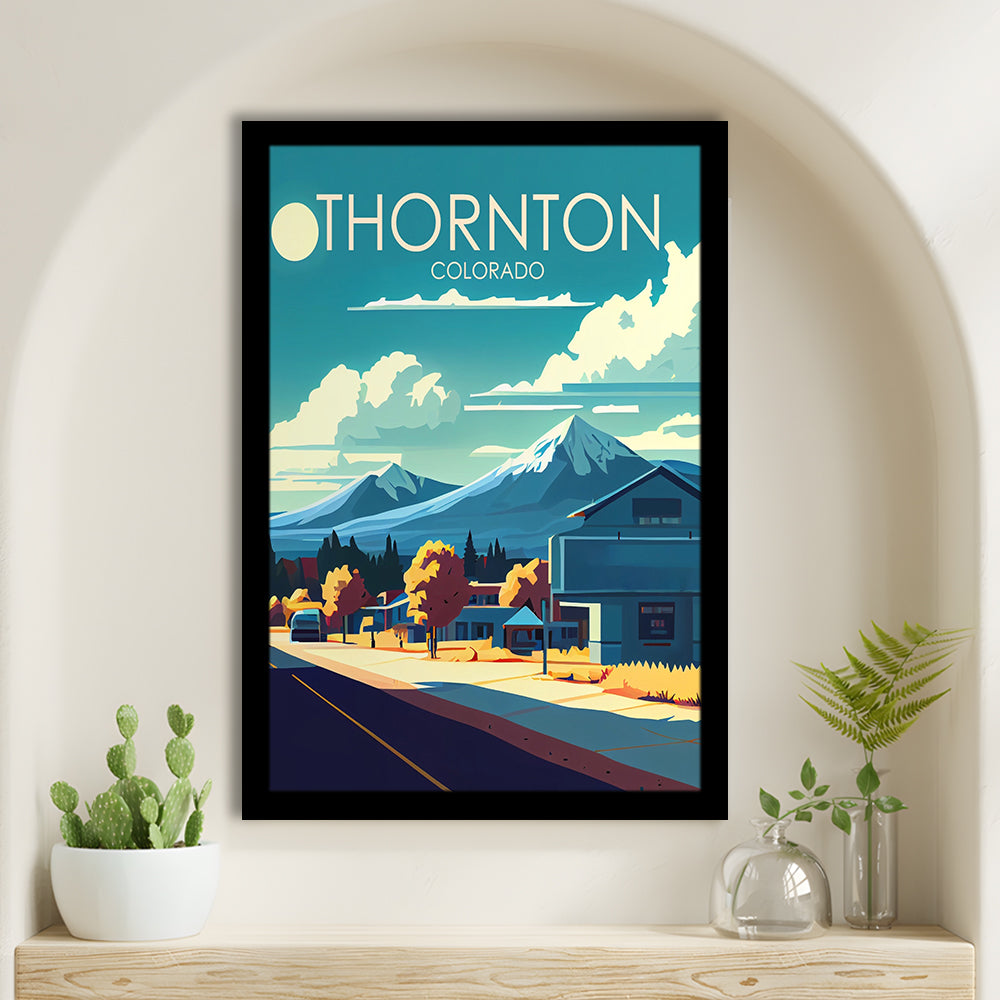 Thornton Colorado Retro Art Print, Thornton City Wall Art, Framed Art Print, Picture Framed, Painting Art