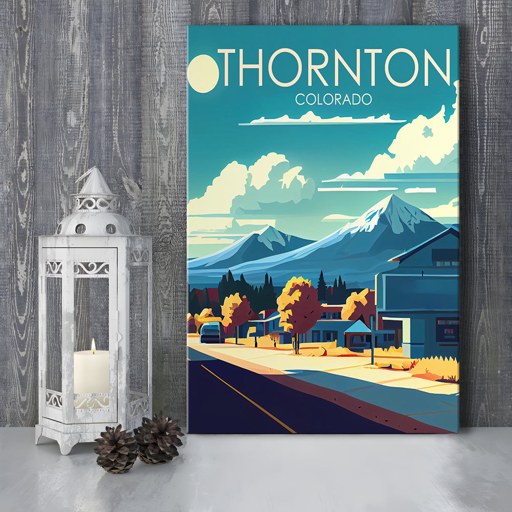 Thornton Colorado Retro Art Print, Thornton City Wall Art, Canvas Print, Painting Canvas, Living Room Decor