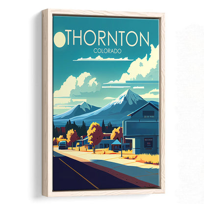 Thornton Colorado Retro Art Print, Thornton City Wall Art, Floating Framed Canvas Print, Framed Picture, Painting Canvas