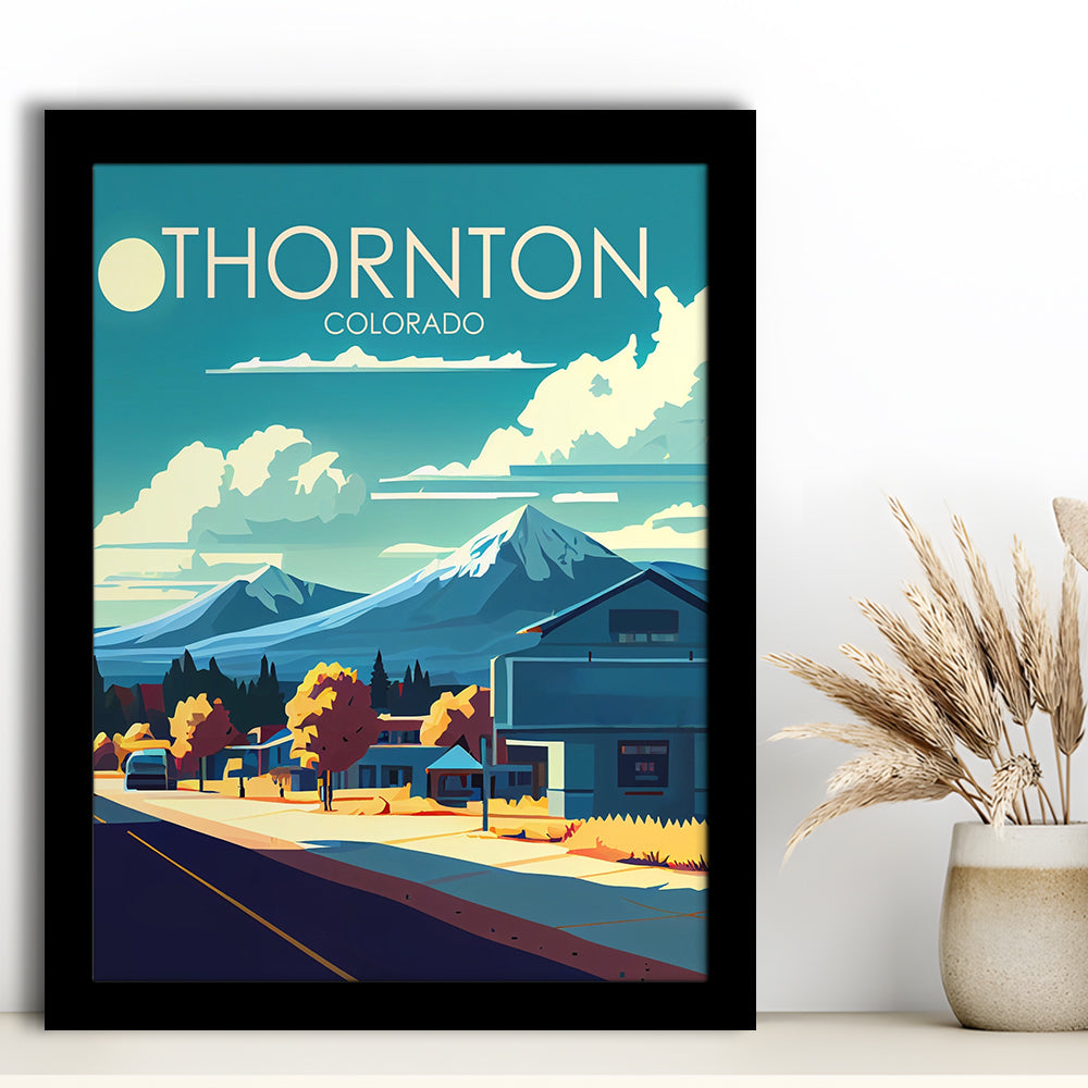 Thornton Colorado Retro Art Print, Thornton City Wall Art, Framed Art Print, Picture Framed, Painting Art